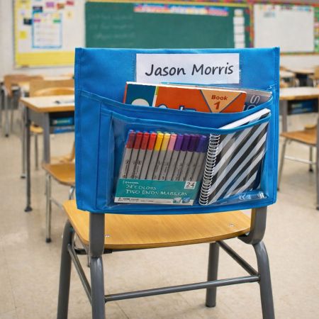 túi sau ghế trong lớp.